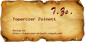 Toperczer Zsinett névjegykártya